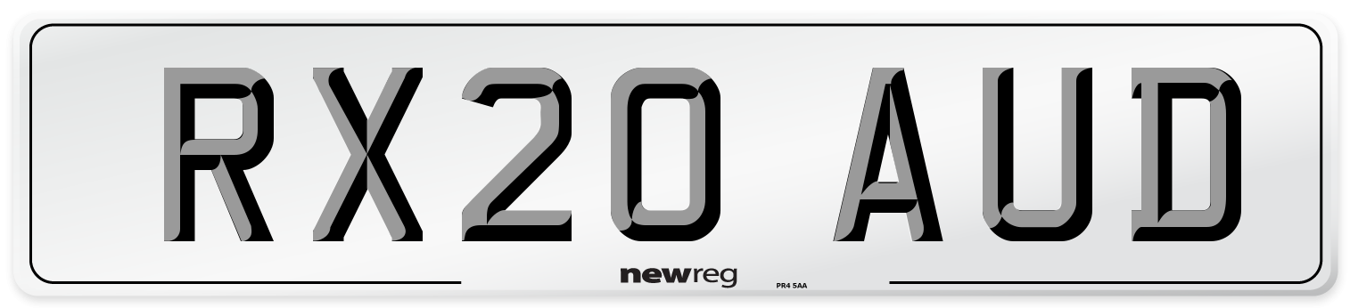 RX20 AUD Number Plate from New Reg